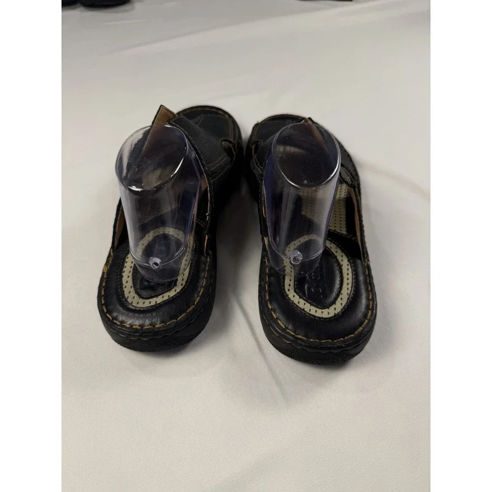Born Men's Flores Full‎ Grain Leather Slip-On Sandal Camel Black Slide Sz 13 M